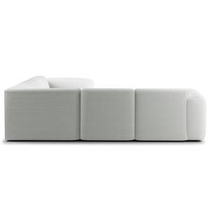 Ecksofa HUDSON mit Rundecke Cordstoff Snor: Grau - Ecke davorstehend links