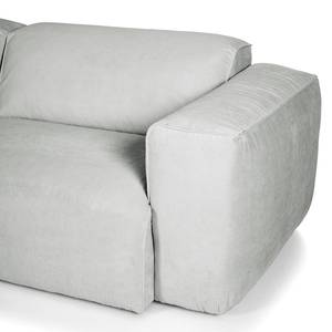 Ecksofa HUDSON mit Rundecke Cordstoff Snor: Grau - Ecke davorstehend links