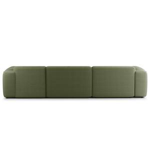 Ecksofa HUDSON 3-Sitzer mit Longchair Cordstoff Snor: Grün - Breite: 317 cm - Longchair davorstehend rechts