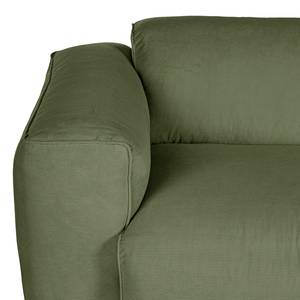 Ecksofa HUDSON 3-Sitzer mit Longchair Cordstoff Snor: Grün - Breite: 317 cm - Longchair davorstehend rechts