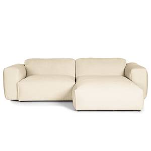 Divano angolare a 1,5 posto HUDSON Velluto a coste Snor: beige - Longchair preimpostata a destra