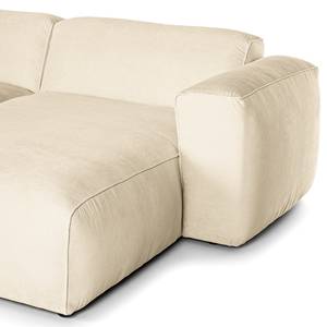 Hoekbank HUDSON 1,5-zits + chaise longue Corduroy Snor: Beige - Longchair vooraanzicht rechts