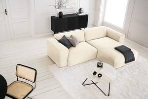 Divano angolare a 1,5 posto HUDSON Velluto a coste Snor: beige - Longchair preimpostata a destra