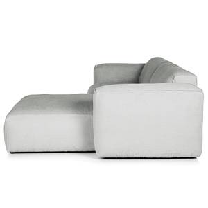 Ecksofa HUDSON 1,5-Sitzer mit Longchair Cordstoff Snor: Grau - Longchair davorstehend rechts