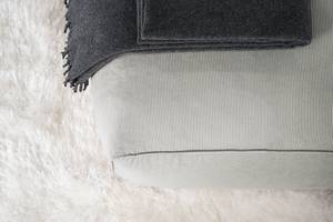 Ecksofa HUDSON 1,5-Sitzer mit Longchair Cordstoff Snor: Grau - Longchair davorstehend rechts