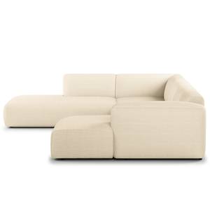 Wohnlandschaft HUDSON Cordstoff Snor: Beige - Longchair davorstehend rechts / Ottomane links