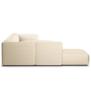 Wohnlandschaft HUDSON Cordstoff Snor: Beige - Longchair davorstehend rechts / Ottomane links