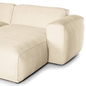 Wohnlandschaft HUDSON Cordstoff Snor: Beige - Longchair davorstehend rechts / Ottomane links