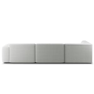 Ecksofa HUDSON 3-Sitzer mit Recamiere Cordstoff Snor: Grau - Longchair davorstehend links