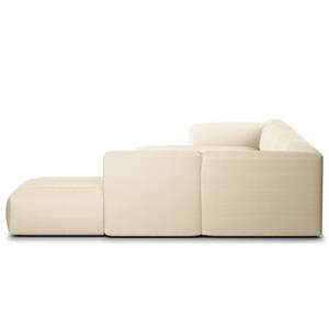 Wohnlandschaft HUDSON Cordstoff Snor: Beige - Longchair davorstehend links / Ottomane rechts