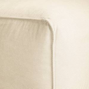 Wohnlandschaft HUDSON Cordstoff Snor: Beige - Longchair davorstehend links / Ottomane rechts