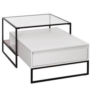 Couchtisch Ballybit Glas / Metall - Kaschmir / Schwarz