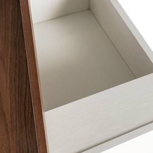 Bout de canapé Spinans - 2 éléments Placage en bois véritable / Tissu - Noyer / Blanc