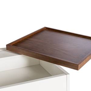 Set di 2 tavolini Spinans Impiallacciatura in vero legno / Tessuto - Noce / Bianco