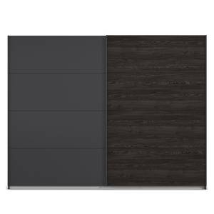 Armoire à portes coulissantes Quadra IV Imitation chêne noir / Gris métallique - Largeur : 271 cm
