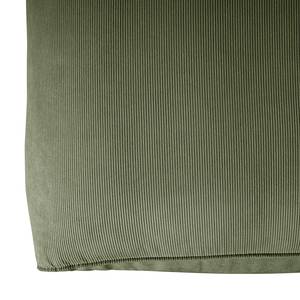 Canapé panoramique HUDSON Velours côtelé Snor: Vert - Méridienne courte à gauche / longue à droite (vue de face)