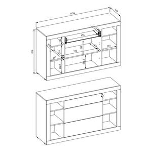 Sideboard Sneem Dunkelgrau / Altholz Dekor