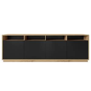 Sideboard Kaditz I Matt Schwarz / Eiche Dekor