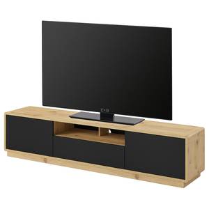 Tv-meubel Kaditz mat zwart/eikenhouten look - Breedte: 200 cm