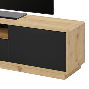 Tv-meubel Kaditz mat zwart/eikenhouten look - Breedte: 200 cm