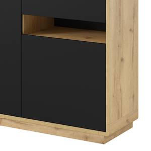 Highboard Kaditz mat zwart/eikenhouten look