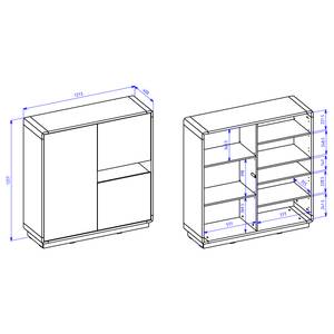 Credenza Kaditz Nero opaco / Effetto rovere