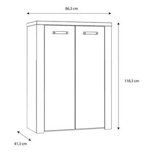 Schoenenkast Oakworth oudhouten look/betonnen look