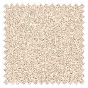 Repose-pieds capitonné Leso Bouclé Tissu Bony: Beige - Chrome brillant