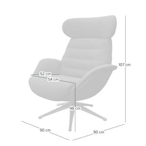 Fauteuil de relaxation Leso Tissu Saia: Gris clair - Chrome brillant - Sans repose-pieds