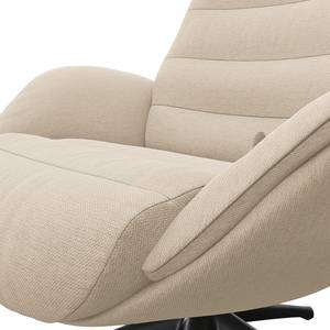 Relaxfauteuil LESO Geweven stof Saia: Beige - Zwart - Zonder hocker