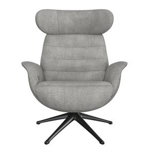 Fauteuil de relaxation Leso Bouclé Tissu Bony: Gris - Noir - Sans repose-pieds