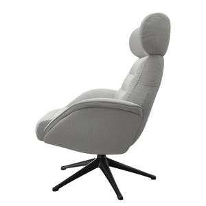 Relaxfauteuil LESO Geweven stof Saia: Lichtgrijs - Zwart - Zonder hocker