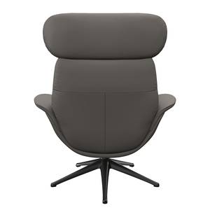 Relaxfauteuil LESO Leer Danbi: Bruin - Zwart - Zonder hocker