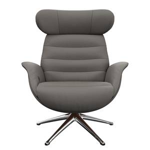 Fauteuil de relaxation Leso Cuir Danbi: Marron - Chrome brillant - Sans repose-pieds