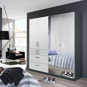 Draaideurkast Homburg II Metallic grijs - Breedte: 181 cm - Met spiegeldeuren