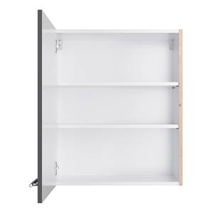 Wandkast OPTIkomfort VI Antracietkleurig/Wildeikenhouten - Breedte: 60 cm