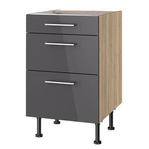 Lage kast OPTIkomfort IV Antracietkleurig/Wildeikenhouten - Breedte: 50 cm