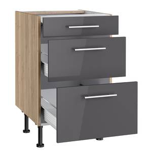 Lage kast OPTIkomfort IV Antracietkleurig/Wildeikenhouten - Breedte: 50 cm