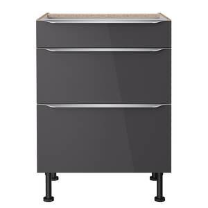 Armoire basse OPTIkomfort II Anthracite / Chêne sauvage - Largeur : 60 cm