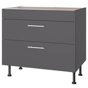 Kookplaatkast OPTIkomfort II Mat antracietkleurig - Breedte: 90 cm