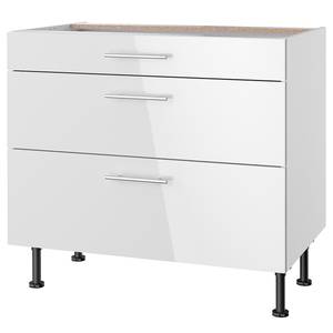 Armoire basse OPTIkomfort IV Blanc brillant - Largeur : 90 cm