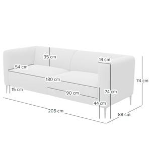 3-Sitzer Sofa DUNKELD Webstoff Saia: Grau