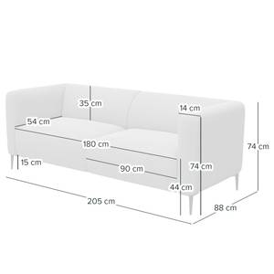 3-Sitzer Sofa DUNKELD Bouclé Stoff Bony: Grau