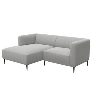 Ecksofa DUNKELD 1,5-Sitzer mit Longchair Webstoff Saia: Hellgrau - Longchair davorstehend links