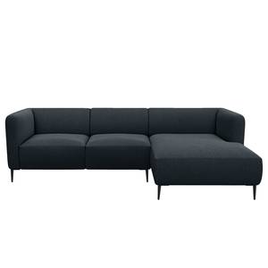 Ecksofa DUNKELD 2,5-Sitzer mit Longchair Webstoff Saia: Grau - Longchair davorstehend rechts