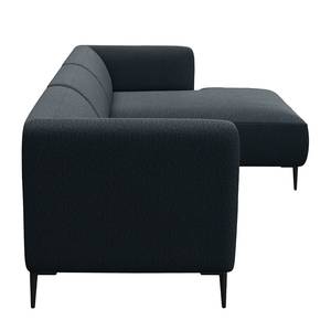 Ecksofa DUNKELD 2,5-Sitzer mit Longchair Webstoff Saia: Grau - Longchair davorstehend rechts