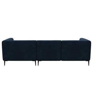 Divano 2,5 posti e chaise longue DUNKELD Divano angolare Dunkeld a 2,5 posti - Velluto Shyla: blu scuro - Chaise longue preimpostata a destra - Velluto Shyla: blu scuro - Longchair preimpostata a destra