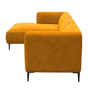 Ecksofa DUNKELD 2,5-Sitzer mit Longchair Samt Shyla: Senfgelb - Longchair davorstehend links