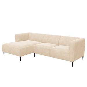 Hoekbank DUNKELD 2,5-zits + chaise long. Bouclé Stof Bony: Beige - Longchair vooraanzicht links