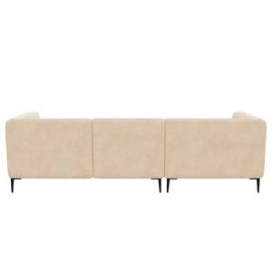 Ecksofa DUNKELD 2,5-Sitzer mit Longchair Bouclé Stoff Bony: Beige - Longchair davorstehend links